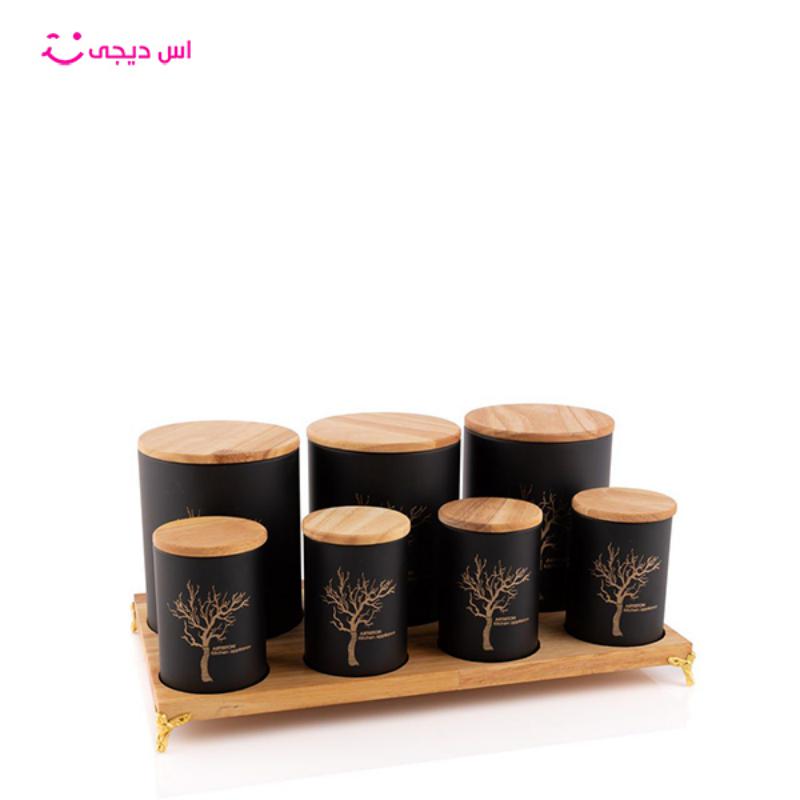 ست 8 پارچه درب چوبی مشکی 86104 آرتیستون 